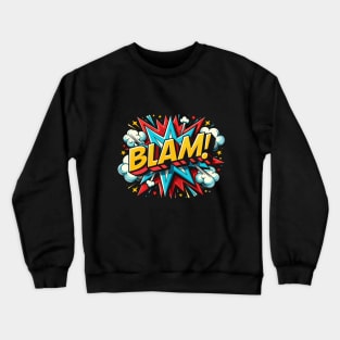 Explosive Echoes: 'BOOM!' in Classic Comic Style Crewneck Sweatshirt